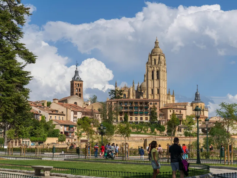 Scenic View of Segovia Cathedral in Spain